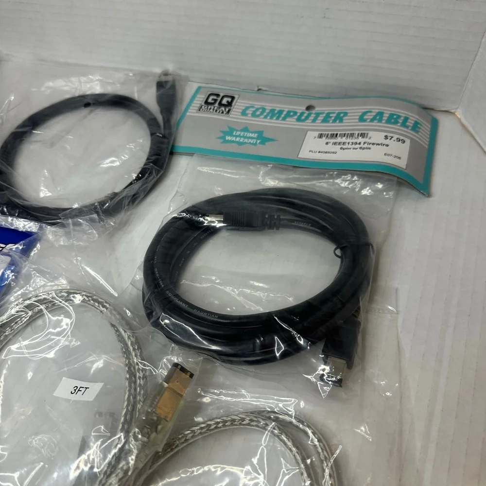 Lot of 7 New FireWire 400 Cables (Various Lengths)